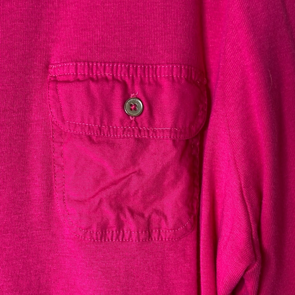 Croft & Barrow Women's Fuchsia Button Down Shirt - Picture 3 of 6